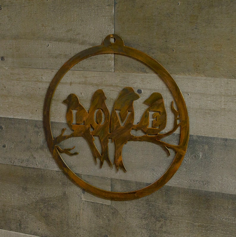 Love Birds Rustic Metal Wall Art Bird Home Decor Gift for Etsy