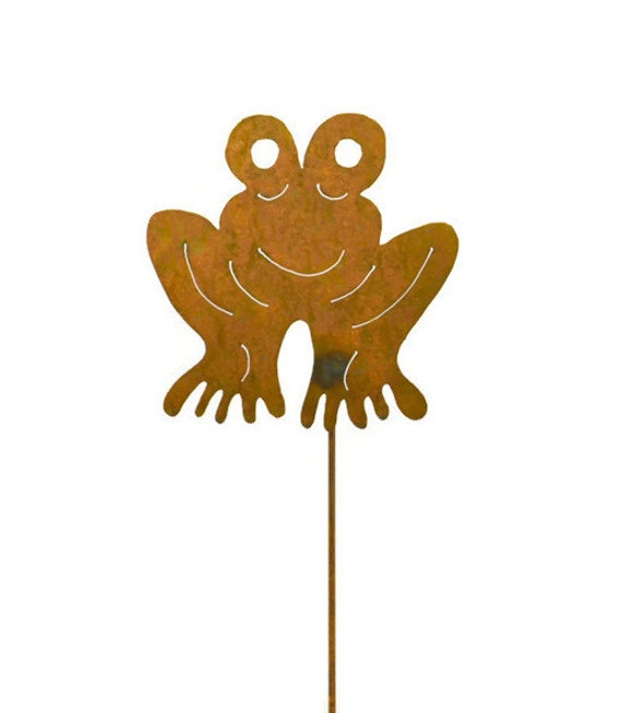 Frog Rust Metal Garden Decor Yard Art Stake Gift For Gardeners Frog Rust Metal Garden Decor Yard Art, Metal Frog Garden Decor