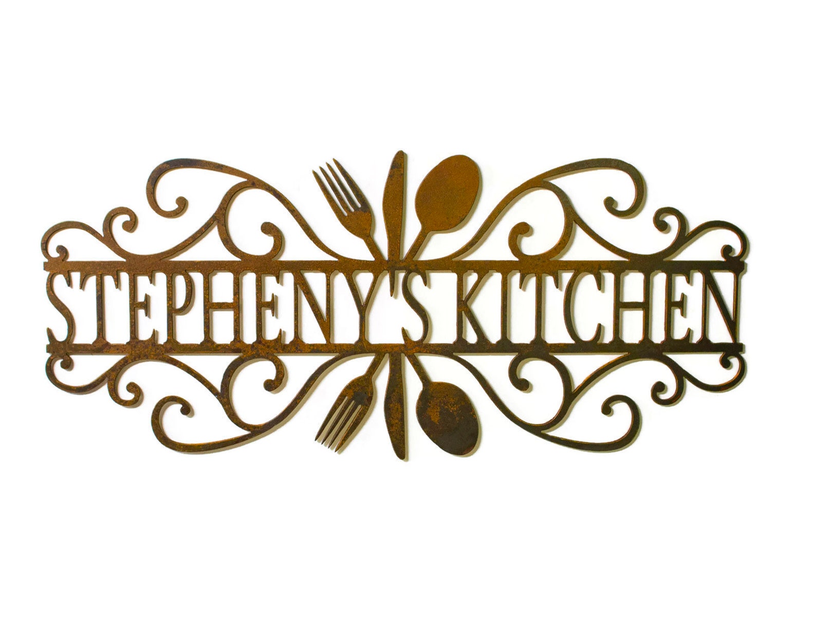 Metal Kitchen Sign Personalized Custom Metal Sign Name Etsy