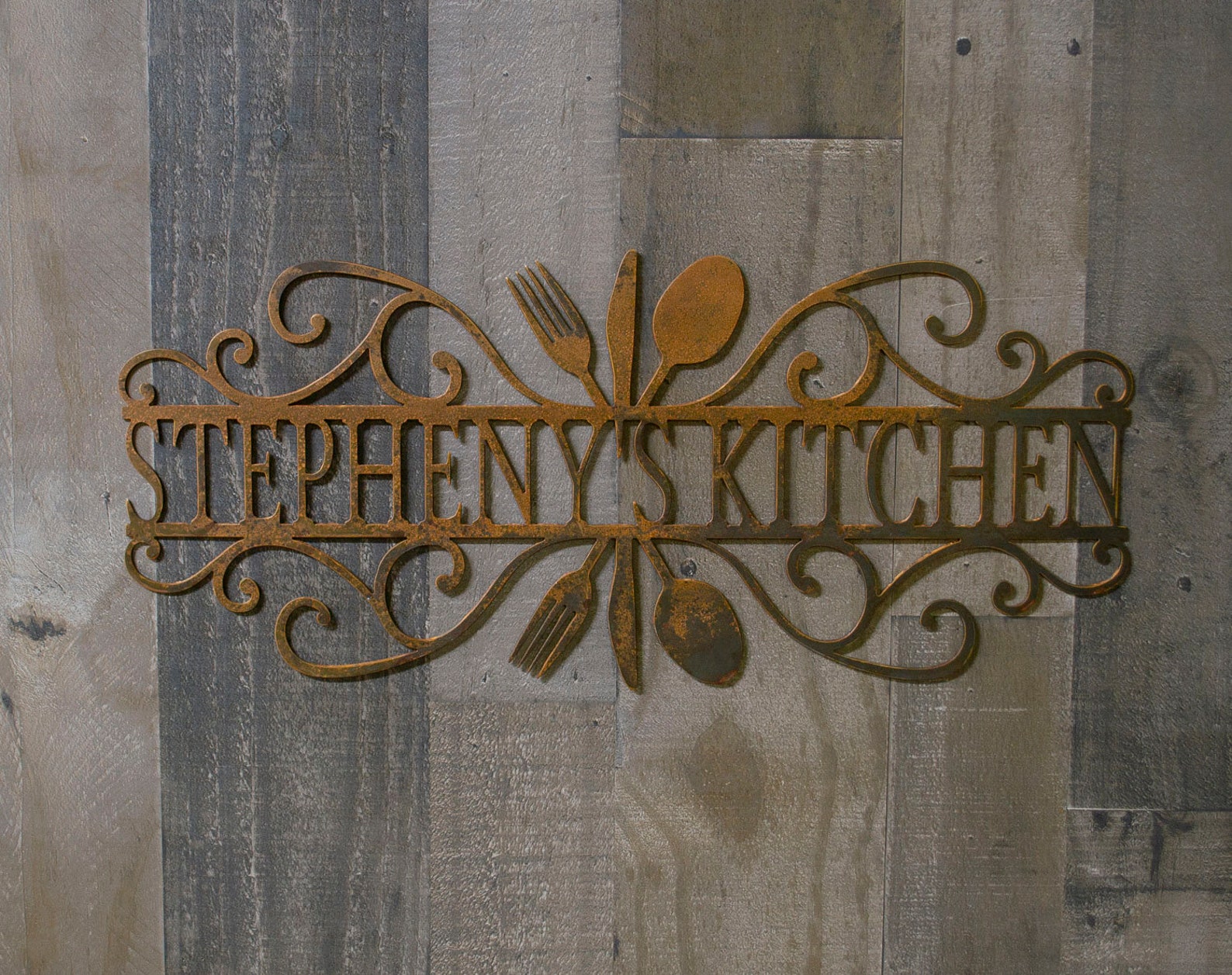 Metal Kitchen Sign Personalized Custom Metal Sign Name Etsy