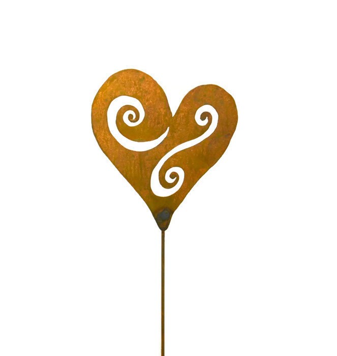 Open Heart Love Rust Metal Garden Decor Yard Art Stake Gift for Garde…