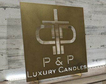 Letrero de acero personalizado con el logotipo de tu negocio: para recepción de oficina o escaparate