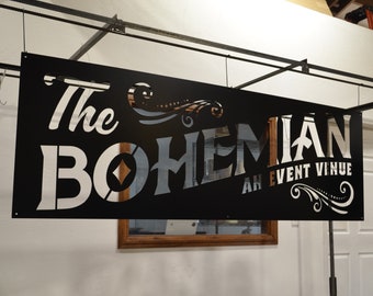 Letrero metálico personalizado con logotipo para empresa: placa de acero para pared