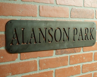 Letrero metálico personalizado, letrero a medida, crea tu propia decoración comercial, empresarial o para inauguración de casa en acero en bruto.