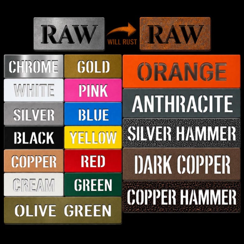 Personalized Metal Sign, Custom Sign, Make Your Own Commercial, Business, Housewarming Raw Steel Decor image 9
