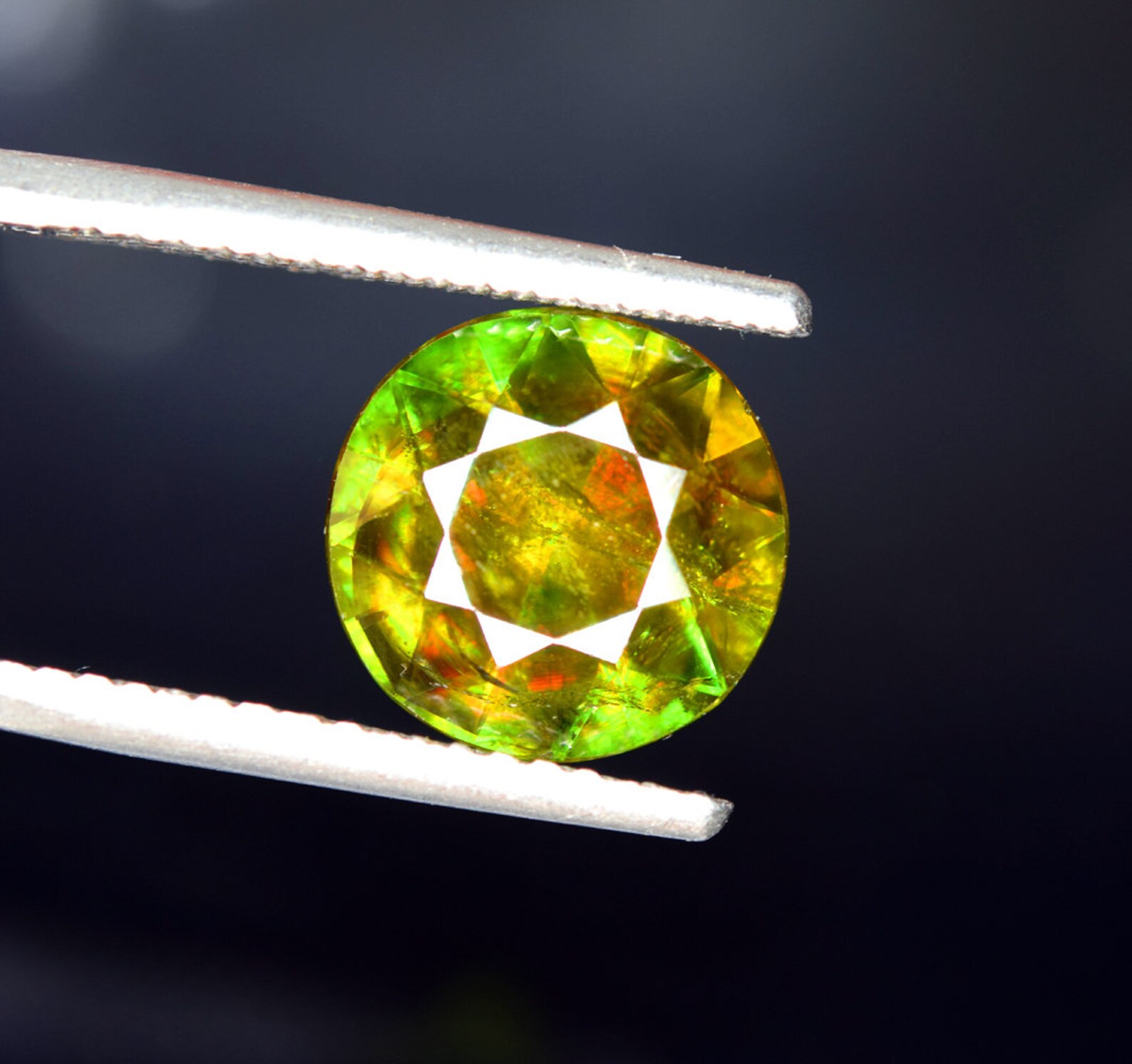 Natural Chrome Sphene Loose Gemstone 4.85 cts 111106 mm Etsy