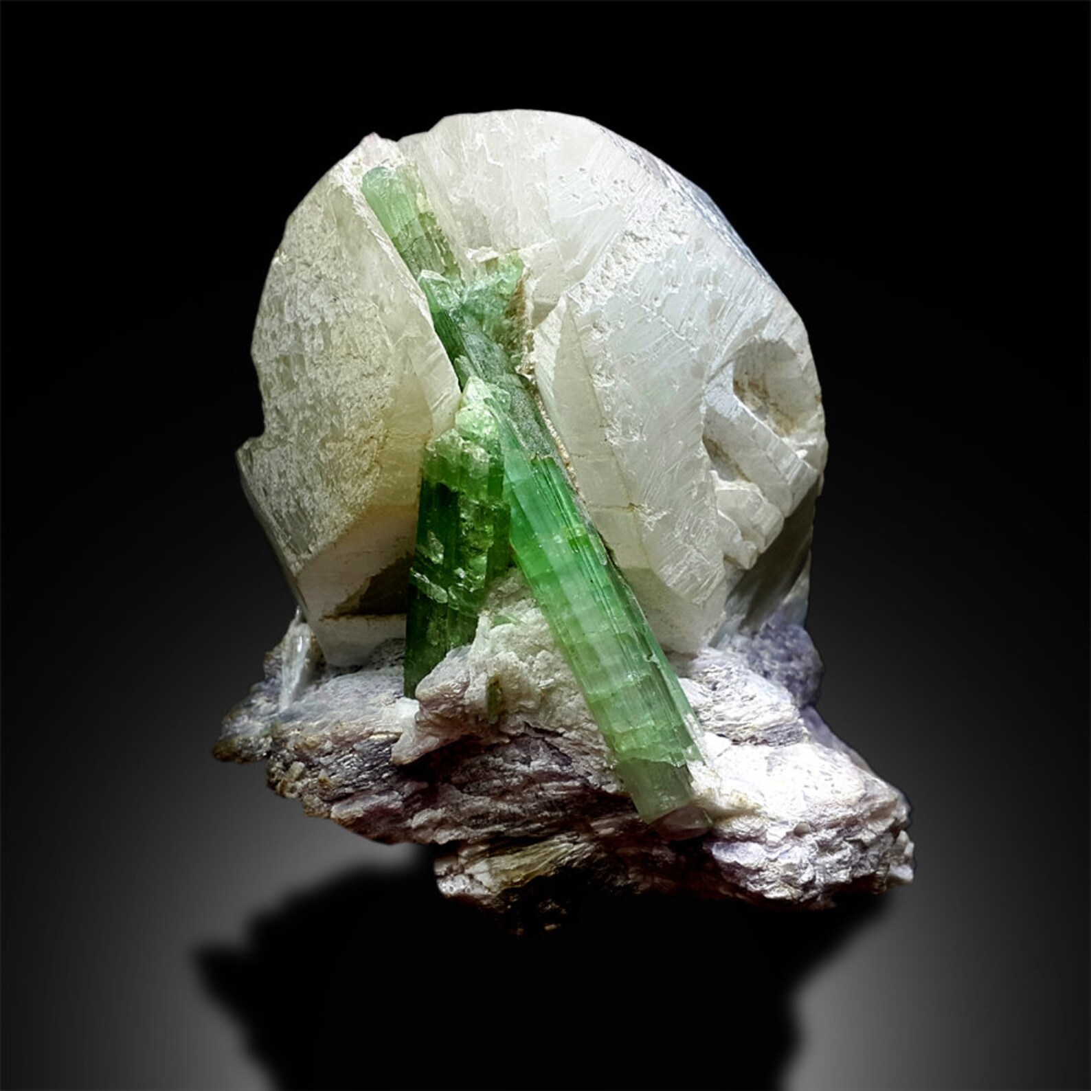 Tourmaline Crystals with Quartz Lepidolite Mineral Specimen Etsy