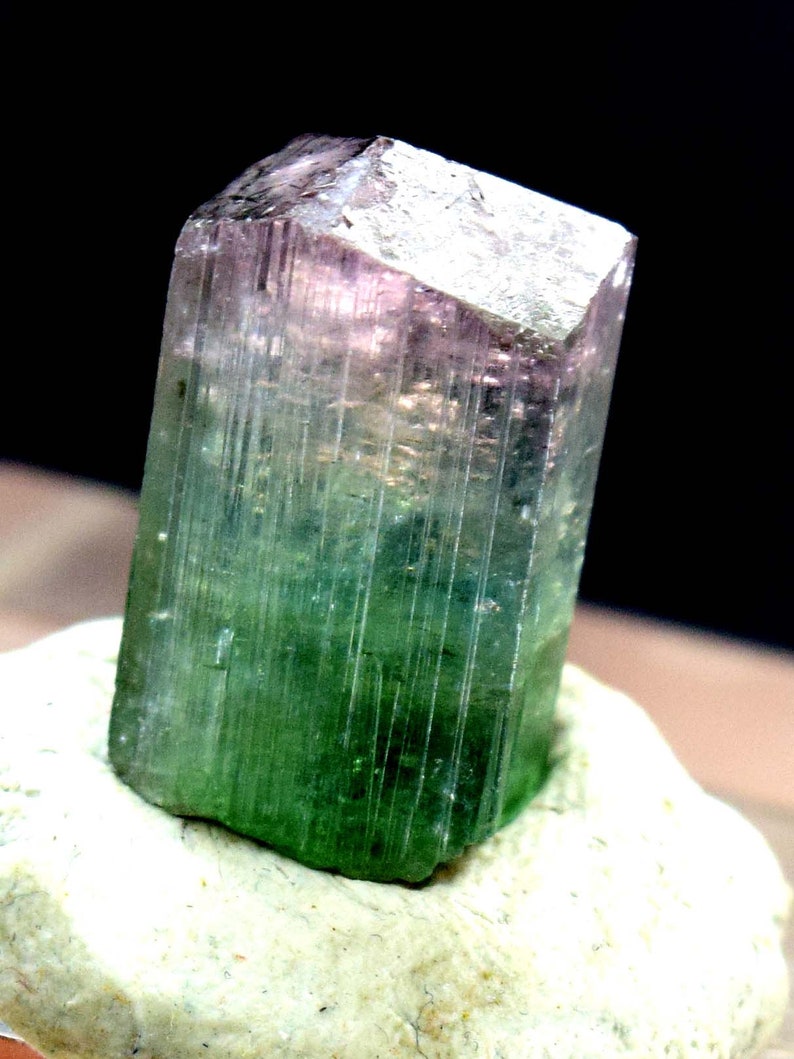 24.40 carats Terminated Bi Color Natural Tourmaline Crystal from Paprok 19*11*13 mm Tourmaline Crystal