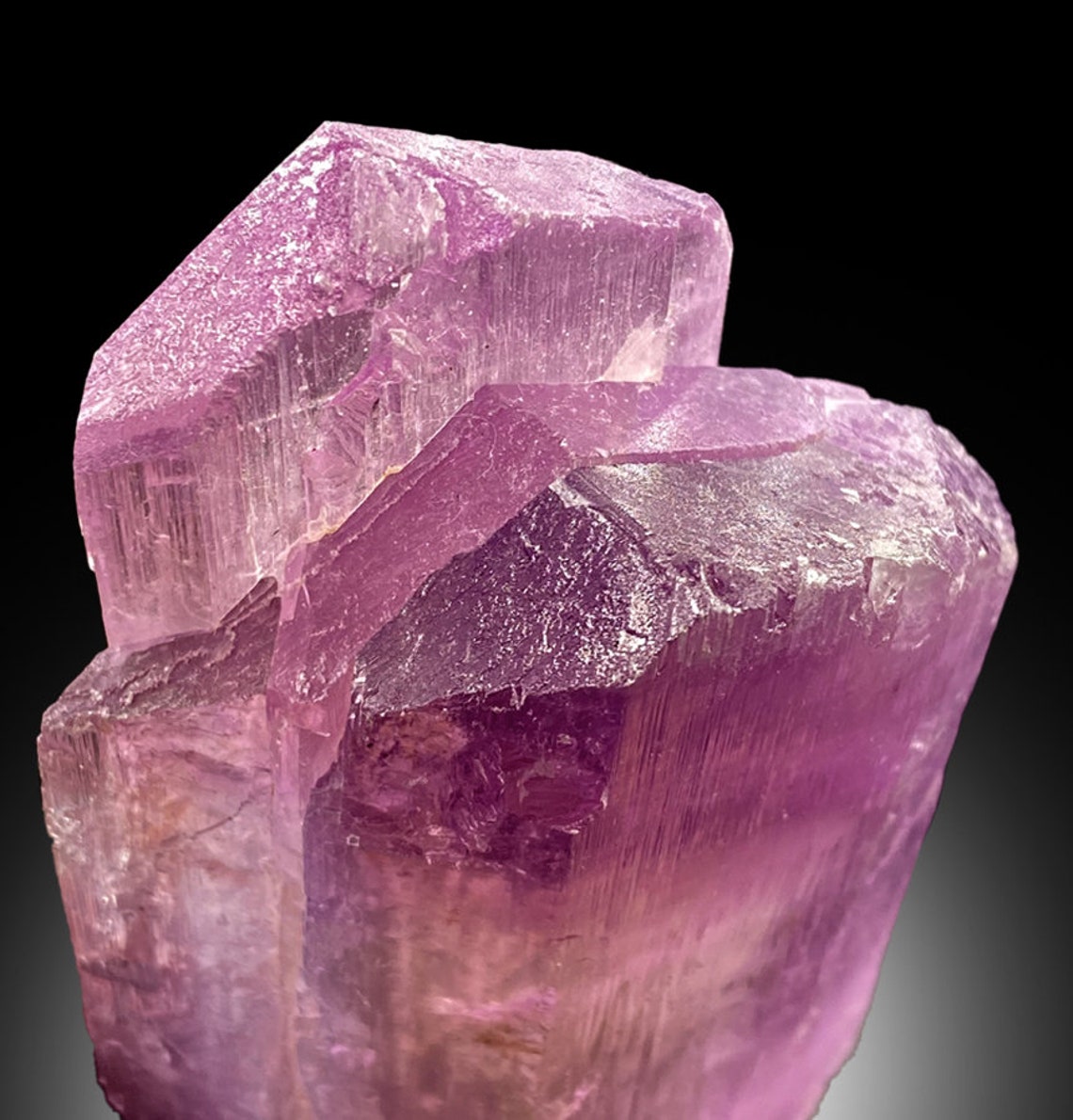 Natural Pink Kunzite Crystal with Tantalite from Afghanistan Etsy