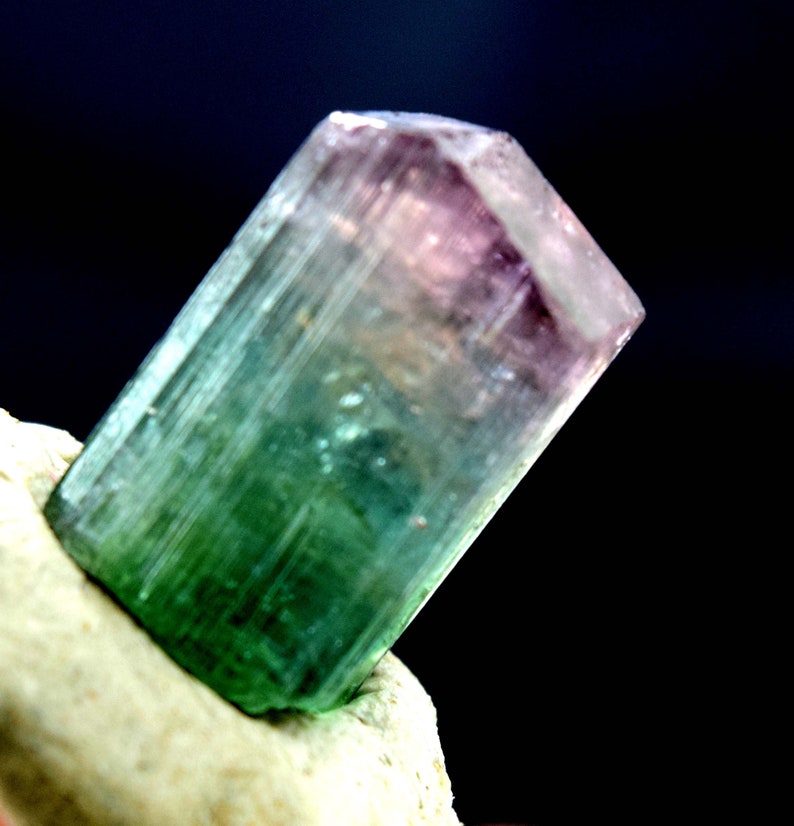 24.40 carats Terminated Bi Color Natural Tourmaline Crystal from Paprok 19*11*13 mm Tourmaline Crystal