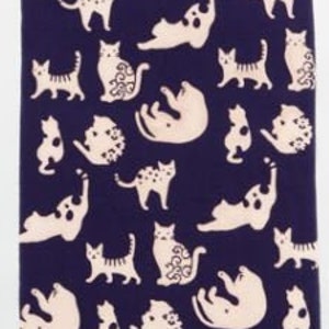 Tenugui Towel, Hand Dyed Fabric, Cats