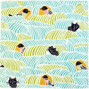 18&quot; kata kata Furoshiki Black Cat Green