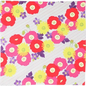 18&quot; Furoshiki Cohare Flower Stripes Pink Red