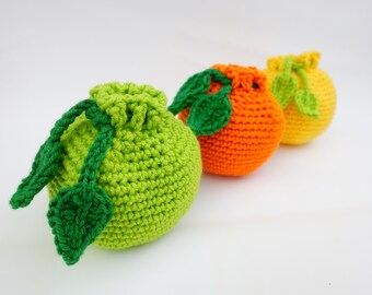 Citrus Trinket Draw String Pouch, Dice Bag