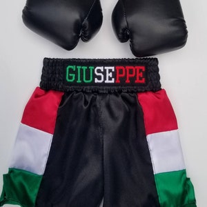 Italian Roots: Personalized Baby Boxing Gloves and Shorts Set