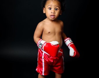Tiny Champion's Personalized Boxing Gloves and Shorts Set