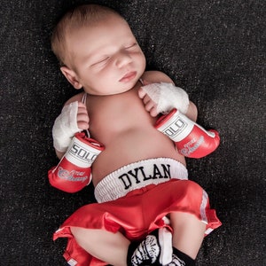 Tiny Fighter Alert: Personalized Baby Mini Boxing Gloves and Shorts