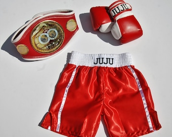 Baby Boxing set Gloves +shorts personalized+Champion Belt