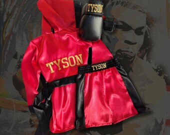 Personalized Baby & Kids Boxing Legends Set Baby boxing Robe baby fighter set – Knockout Halloween Costume with Custom Robe and Shorts