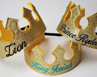 Personalized King Crown/ Knight crown/Prince crown/ Felt crown