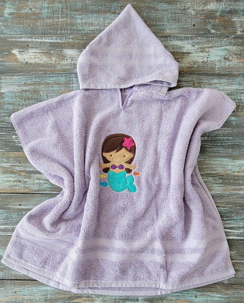 Mermaid Poncho Towel Girls Hooded Towel Bath Towel Cover Etsy