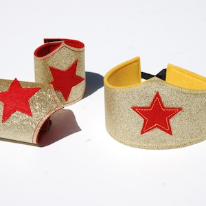 Glittered crown and wrist guards set - Ready to ship