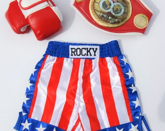 Ultimate Baby Boxing Set: Gloves, Personalized Shorts, and Champion Belt!