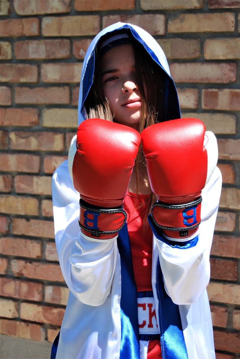 Youth Boxing Fighter's Complete Attire: Robe, Shorts, and Gloves Set - Etsy