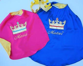 Kids Royal set/  king cape/ Queen cape/ crown