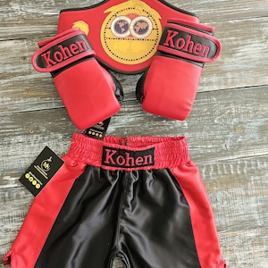 Baby Boxing Set: Personalized Gloves, Shorts, and Champion Belt