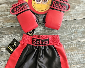 Baby Boxing Set: Personalized Gloves, Shorts, and Champion Belt
