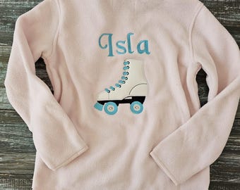 Personalized Roller Skating Jacket for Girls – Custom Quad Roller Skate Fleece Jacket