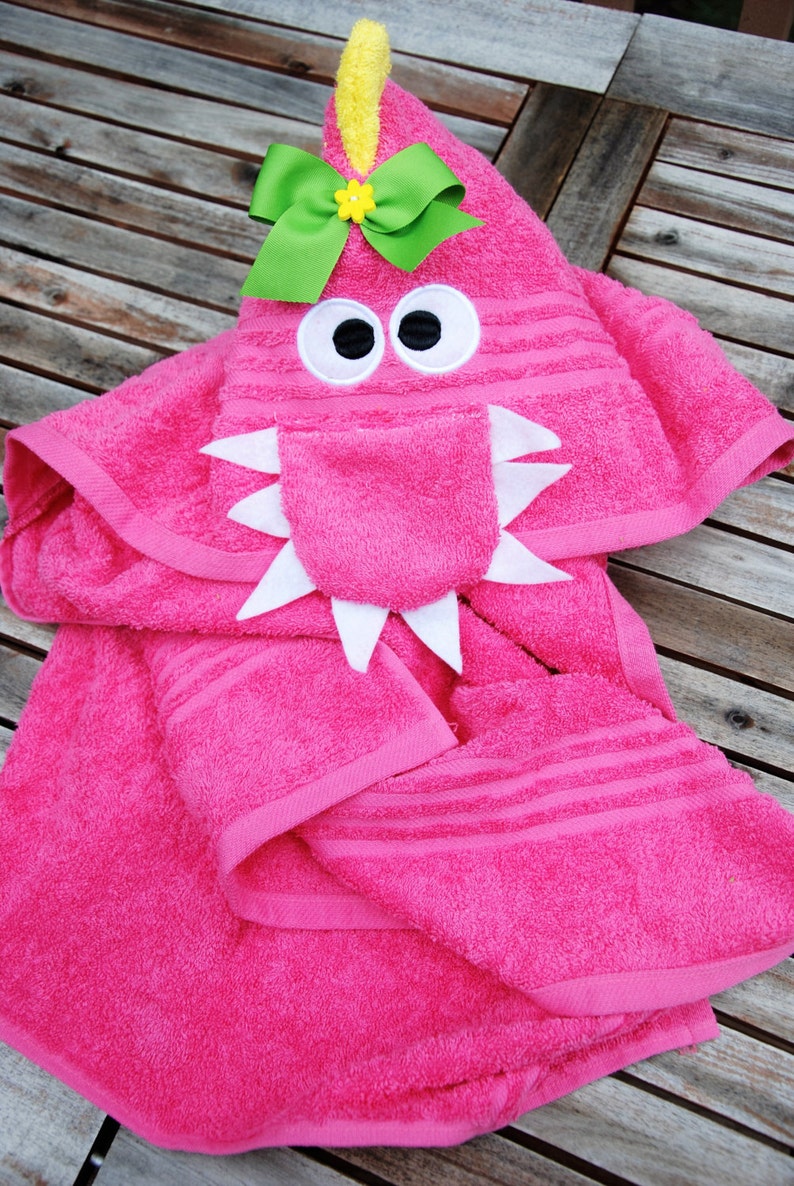Dragon boy/Dragon girl bath towel/ Animal hooded towel/ bath Etsy