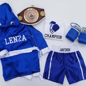 The Ultimate Baby Boxing Fighter Set: Personalized Gloves, Robe, Shorts, and More!