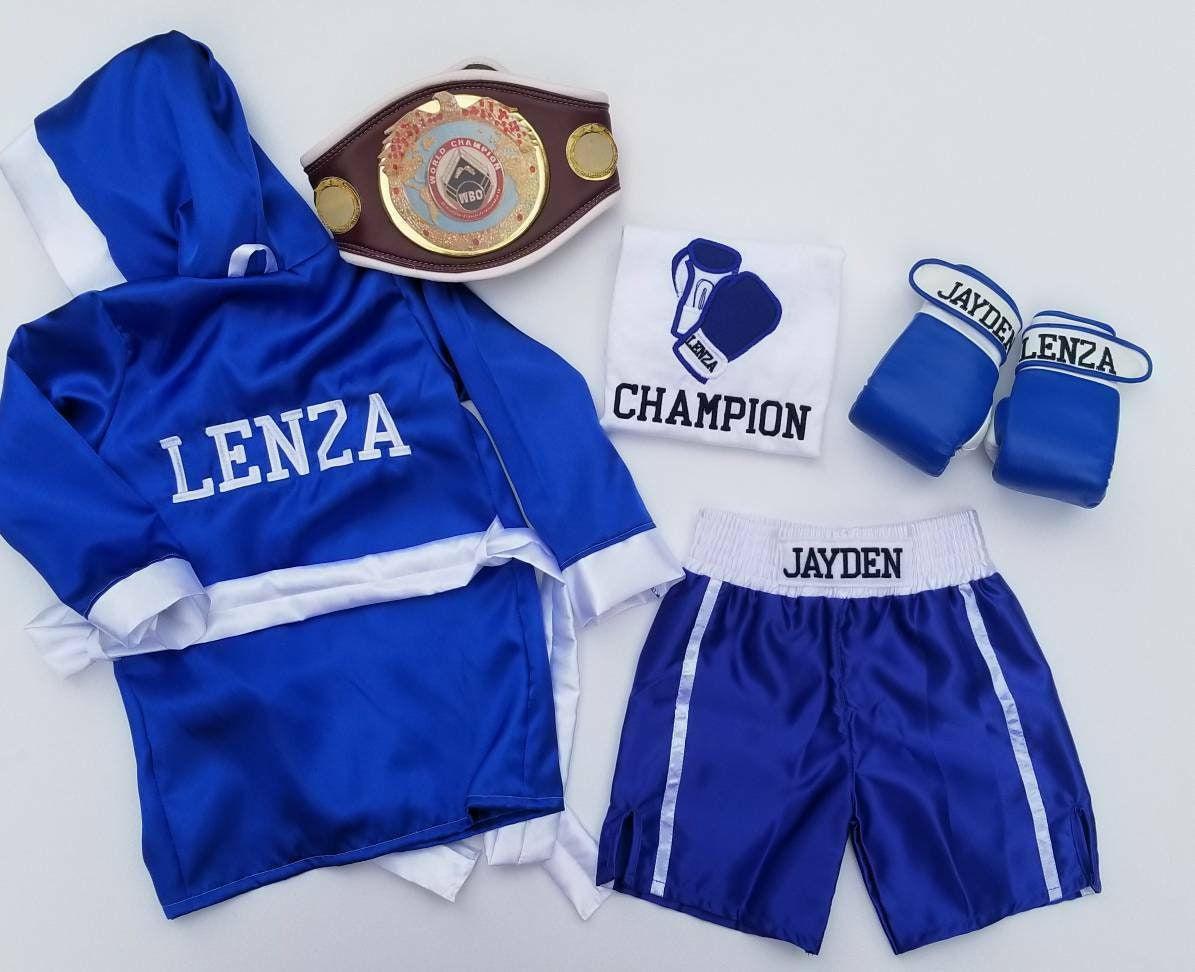 Bata para Boxeo de satín color Azul Rey