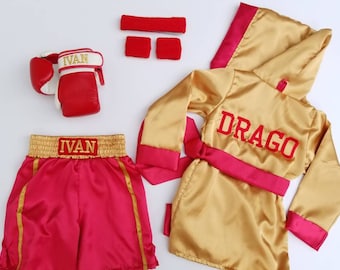 Newborn & Preemie Boxing Set - Personalized Robe, Custom Shorts, and Personalized Gloves