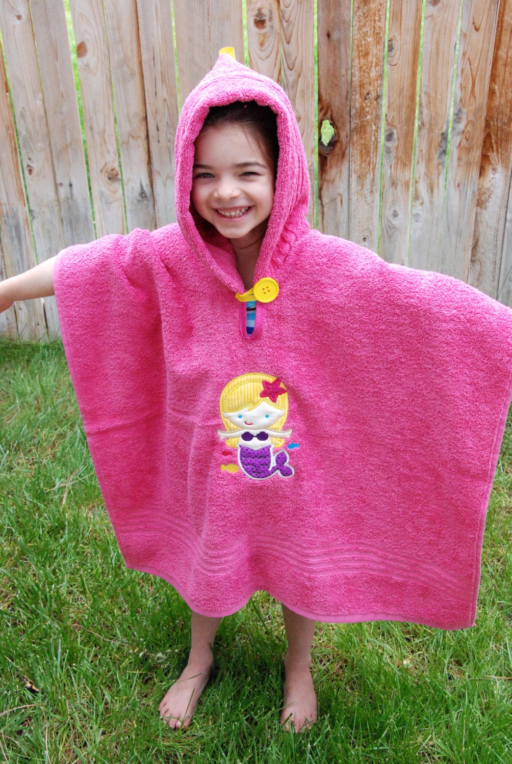 Enchanting Mermaid Vibes Girls Hooded Poncho Towel for Bath Pool or Fun Times Etsy Ireland
