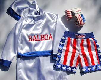pantalones cortos y guantes Personalizado Ropa Ropa para niño Conjuntos Set de boxeo de Halloween para adultos Bata 