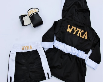 Baby Boxing Set: Personalized Robe, Shorts & Gloves - Knockout Style!