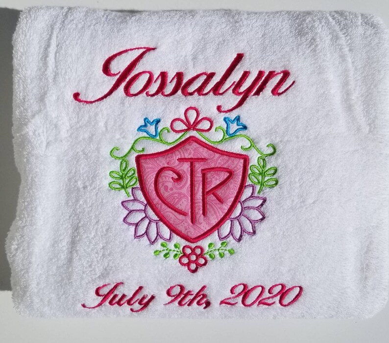 Baptism Towels Embroidered Baptism Towel Personalized Etsy