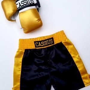 Conjunto personalizado de guantes y pantalones cortos de boxeo para bebé imagen 2