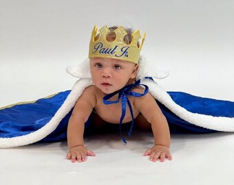 Deluxe kids Velvet Royal cape +crown, king cape, prince cape