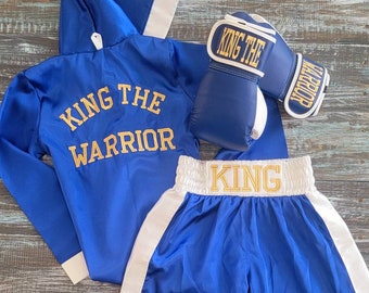 Personalized Adult Boxing Set: Robe, Shorts, and Gloves