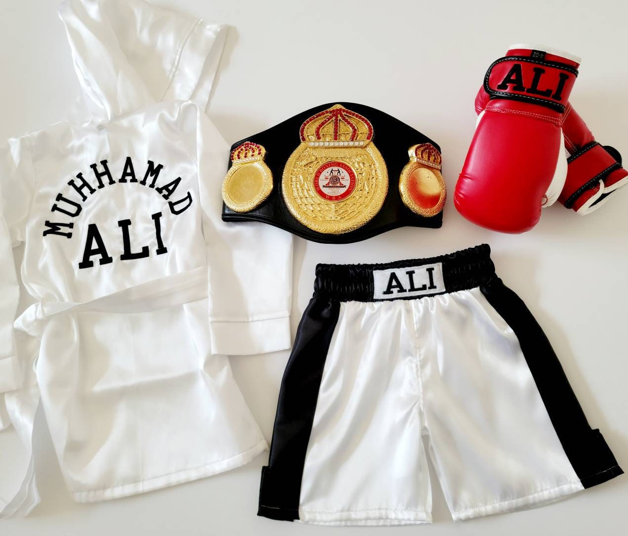 Conjunto de boxeo para bebé con bata personalizada, pantalones cortos y  guantes portátiles: disfraz perfecto para niños de Halloween -  México