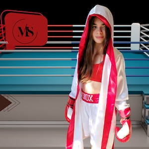 Personalized Adult & Youth Boxing Set: Robe, Trunks, and Gloves