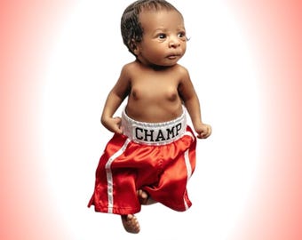 Newborn Boxing Shorts | Personalized Baby Boxing Shorts | Coming Home Outfit | Custom Newborn Gift | Baby Keepsake