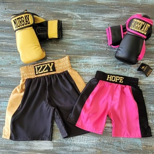 Conjunto de disfraces de boxeo para niños de Rocky Balboa de Halloween:  bata, pantalones cortos y guantes personalizados -  México