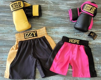 Personalized Kids' Boxing Gloves and Shorts Set