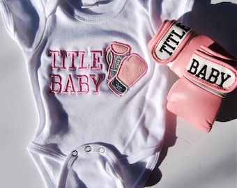 Baby Champion Starter Kit: Personalized Bodysuit and Gloves Set