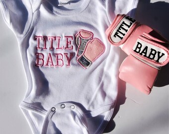 Baby Champion Starter Kit: Personalized Bodysuit and Gloves Set